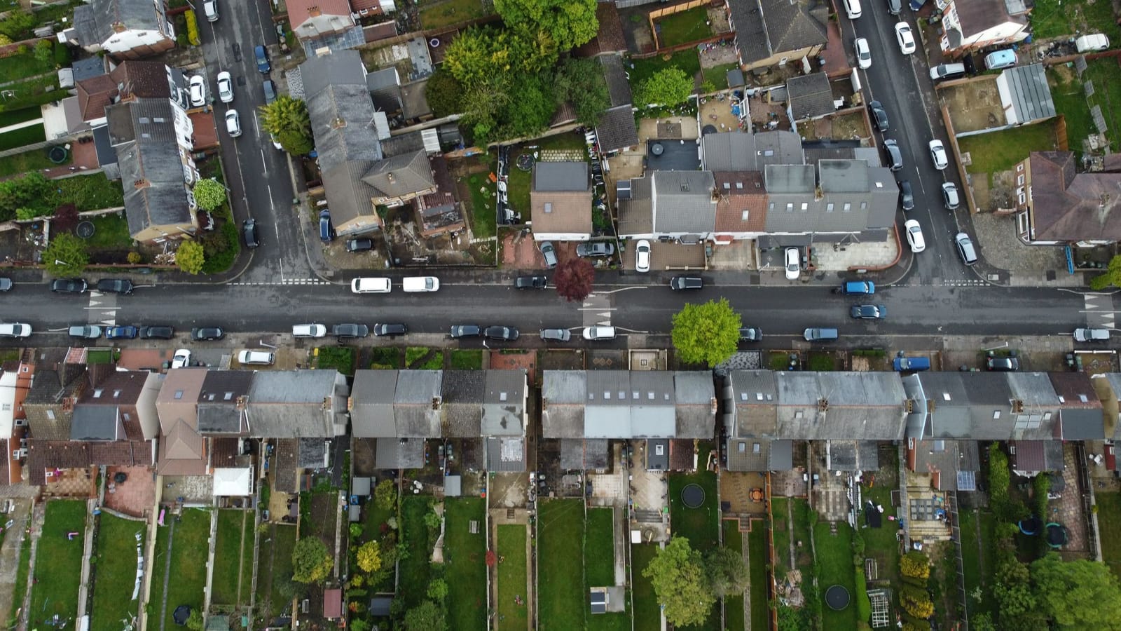 Vista aérea de calles de la ciudad